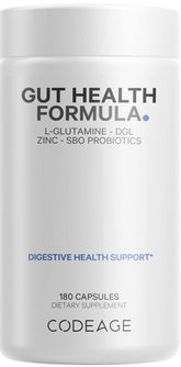 Codeage Gut Health Vegan Formula bottle with 180 capsules