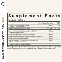 Codeage Hair Growth + Smooth Skin Max bottle label close-up