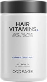 Hero image of Codeage Hair Vitamins 10000 mcg Biotin, Keratin, Collagen, 120 capsules