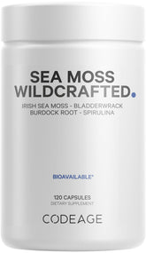 Codeage Raw Wildcrafted Irish Sea Moss 120 capsules bottle