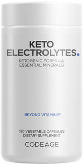 Codeage Keto Electrolytes bottle front view for keto hydration and mineral balance