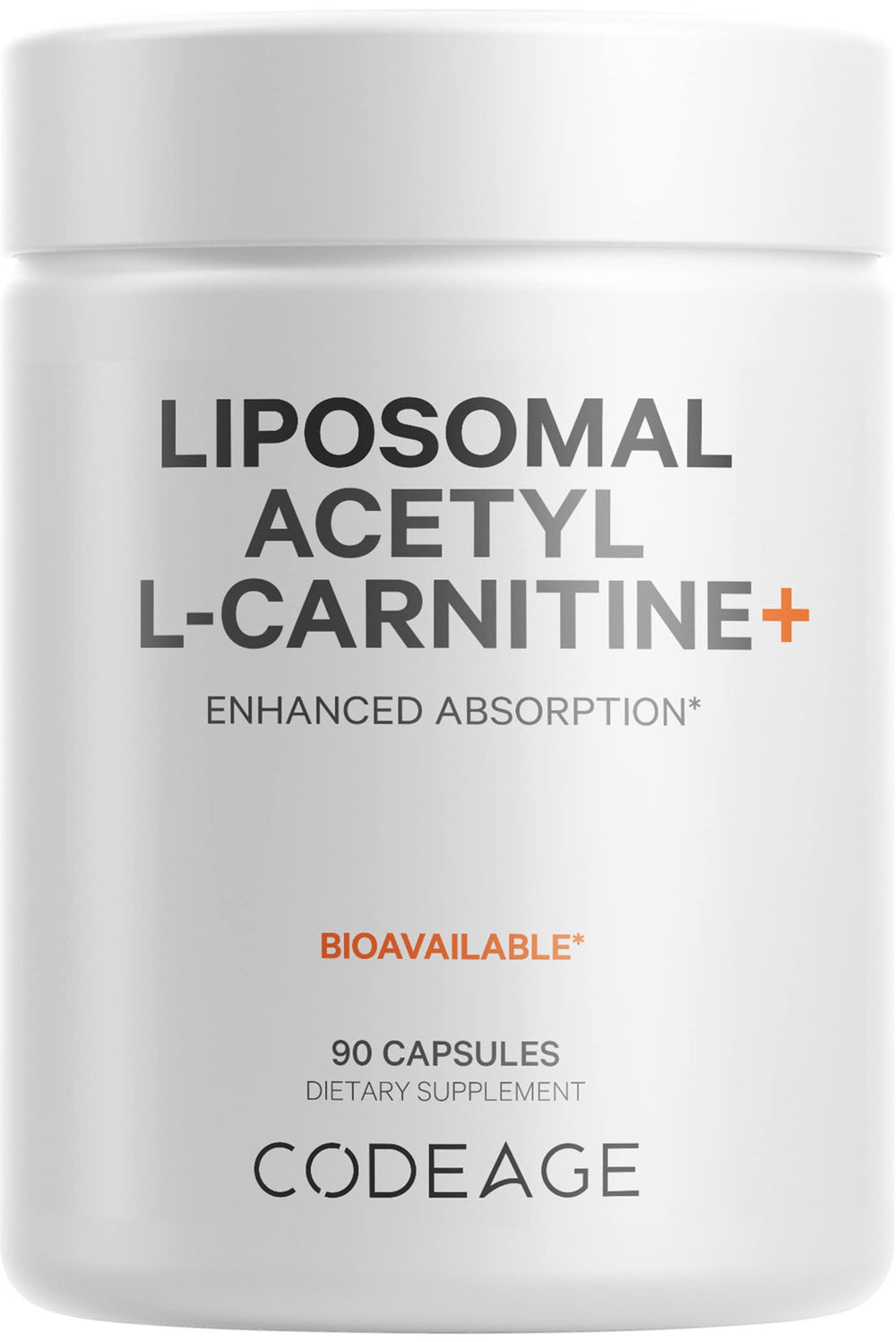 Codeage Liposomal Acetyl-L-Carnitine+ bottle and capsules