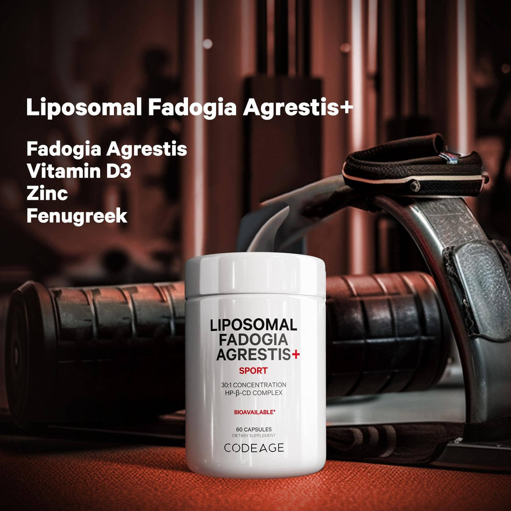 Close-up of 600mg Fadogia Agrestis capsules in bottle