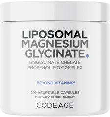 Codeage Liposomal Magnesium Glycinate bottle label 240 ct