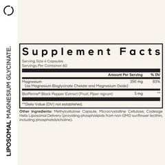 Close-up of liposomal magnesium glycinate softgel capsules