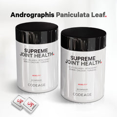 Codeage Supreme Joint Health curcuma-boswellia-bromelina: mezcla herbal para apoyo cotidiano.