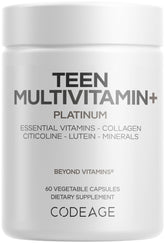 Codeage Teen Multivitamin+ Platinum bottle with capsules