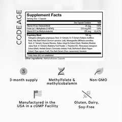 Close-up of 5-MTHF (L-methylfolate) and methylcobalamin B12