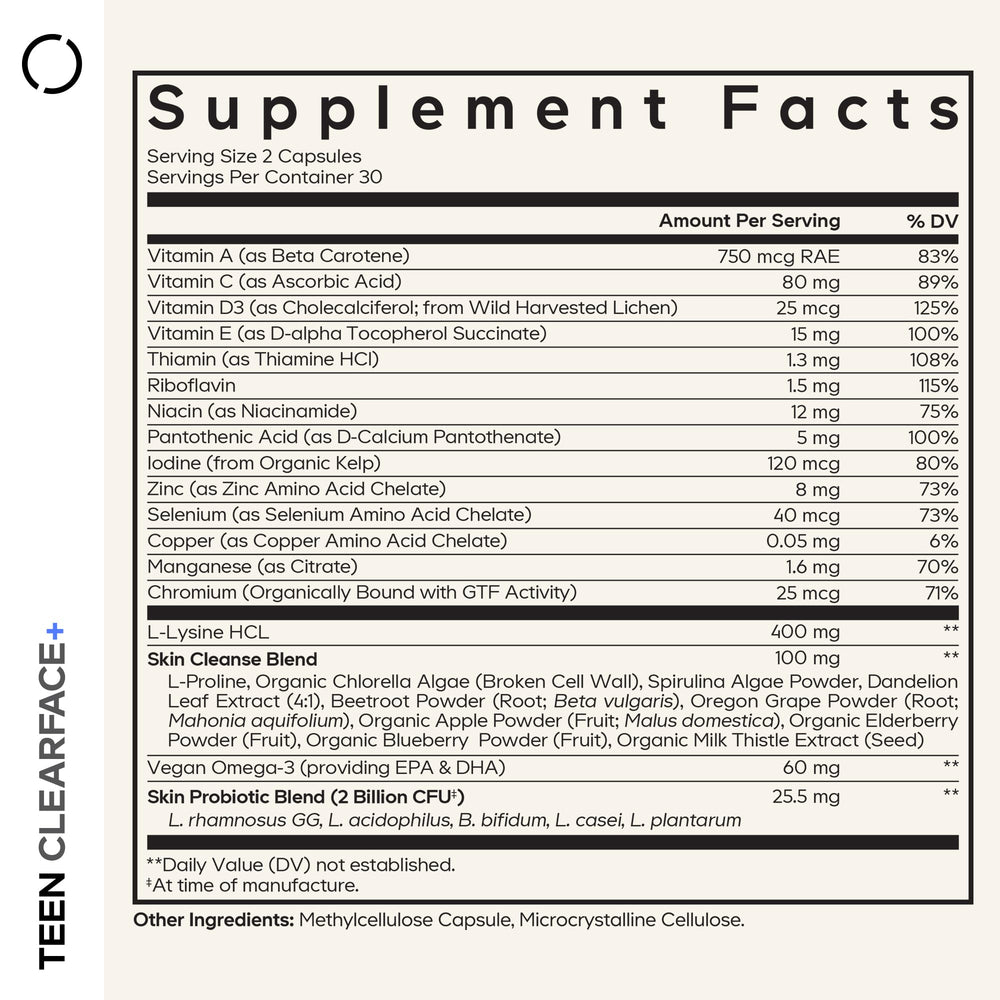 Close-up of Codeage Teen Clearface capsules