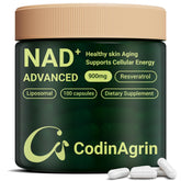 CodinAgrin NAD+ supplement bottle with Resveratrol 900mg