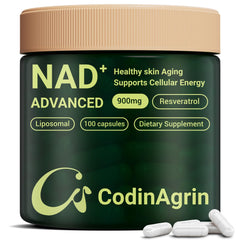 CodinAgrin NAD+ supplement bottle with Resveratrol 900mg
