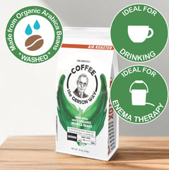 Cup of brewed The Gerson Way coffee ready to drink