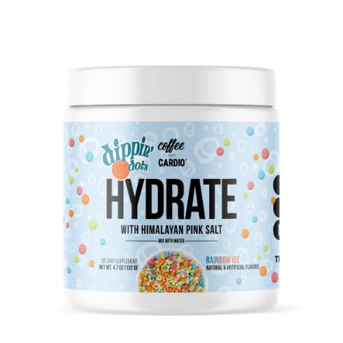 Coffee Over Cardio Hydrate bottle with rainbow ice for refreshing hydration during workouts