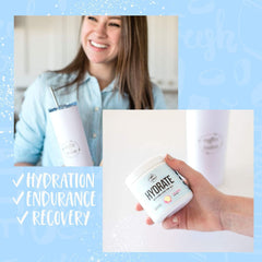 Coffee Over Cardio Hydrate glass of water showing quick replenishment for anytime thirst