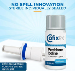 Nasal spray bottle in use for cleansing nasopharynx