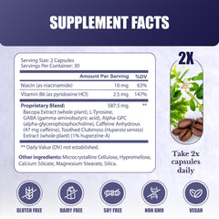 Close-up of Cognilux ingredient list