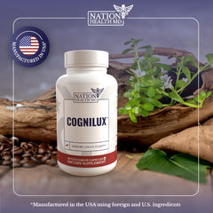 Close-up of Cognilux supplement facts panel