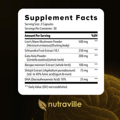 CogniSurge capsules with Lion's Mane imagery