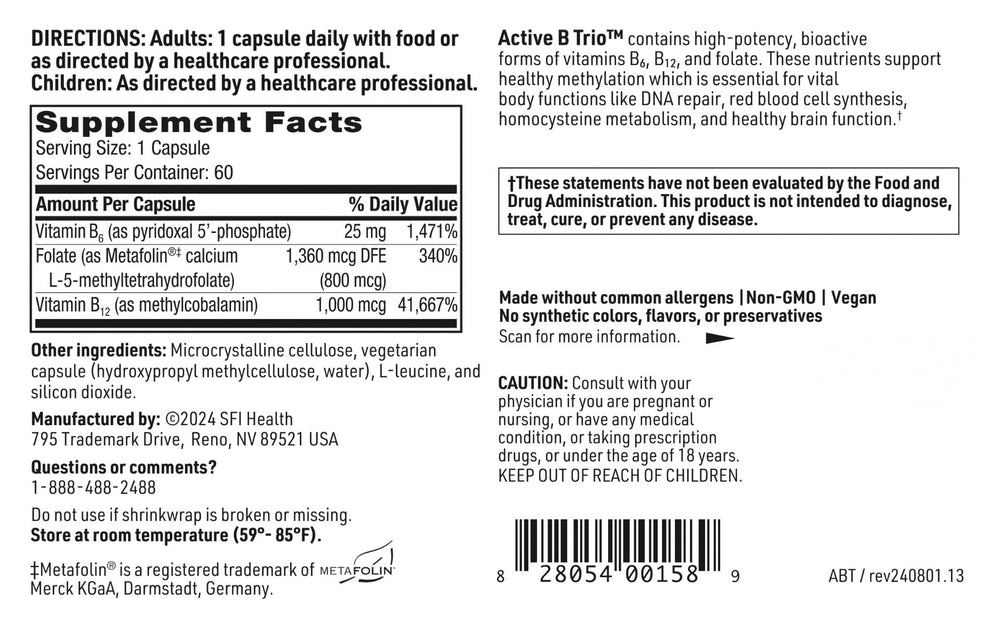 Illustration of energy and cognitive benefits from Active B Trio