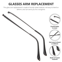 Eyeglasses arm replacement arms attached to frame for testing