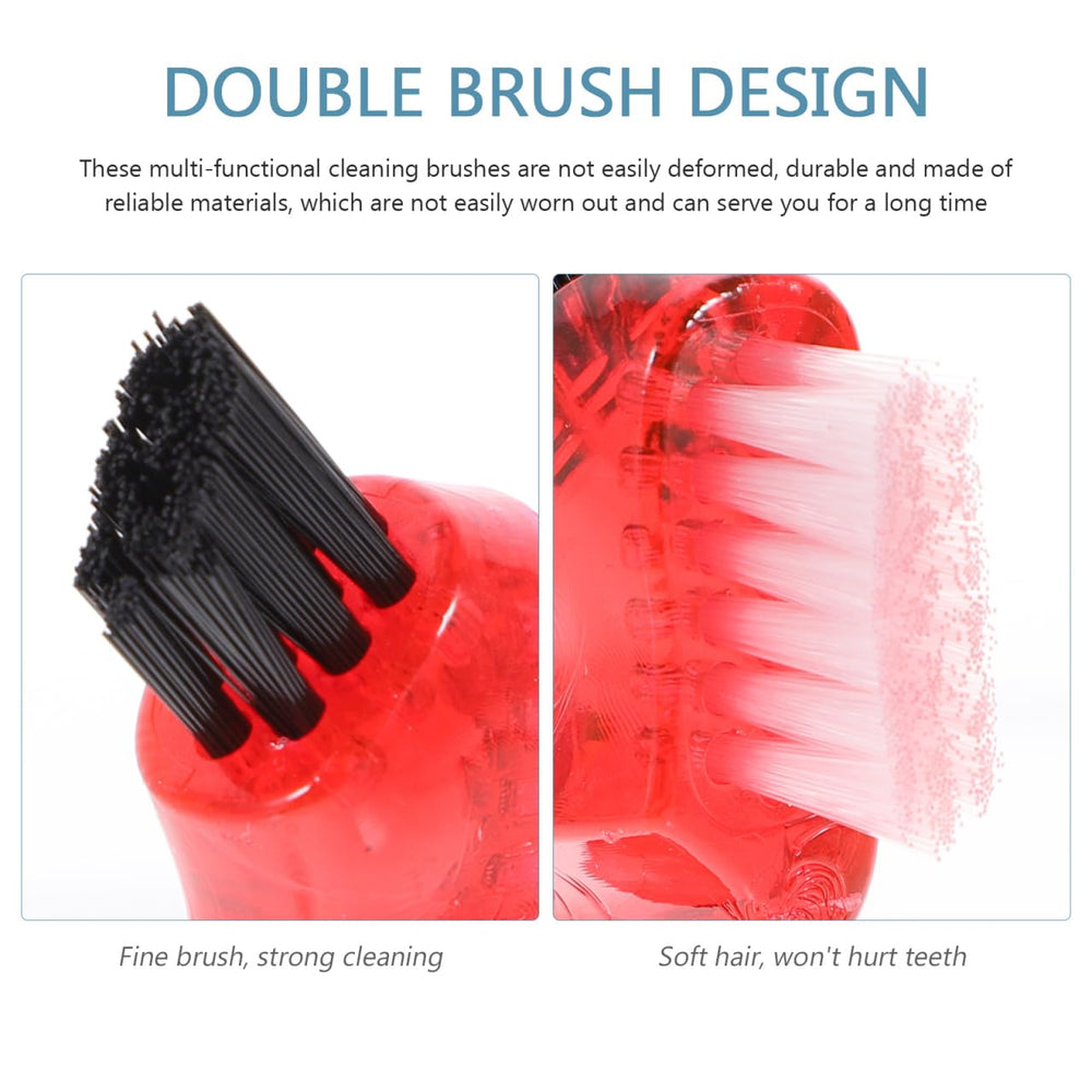 Travel-friendly compact denture cleaning brush