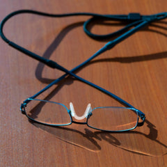 Glasses with silicone nose pads preventing slipping