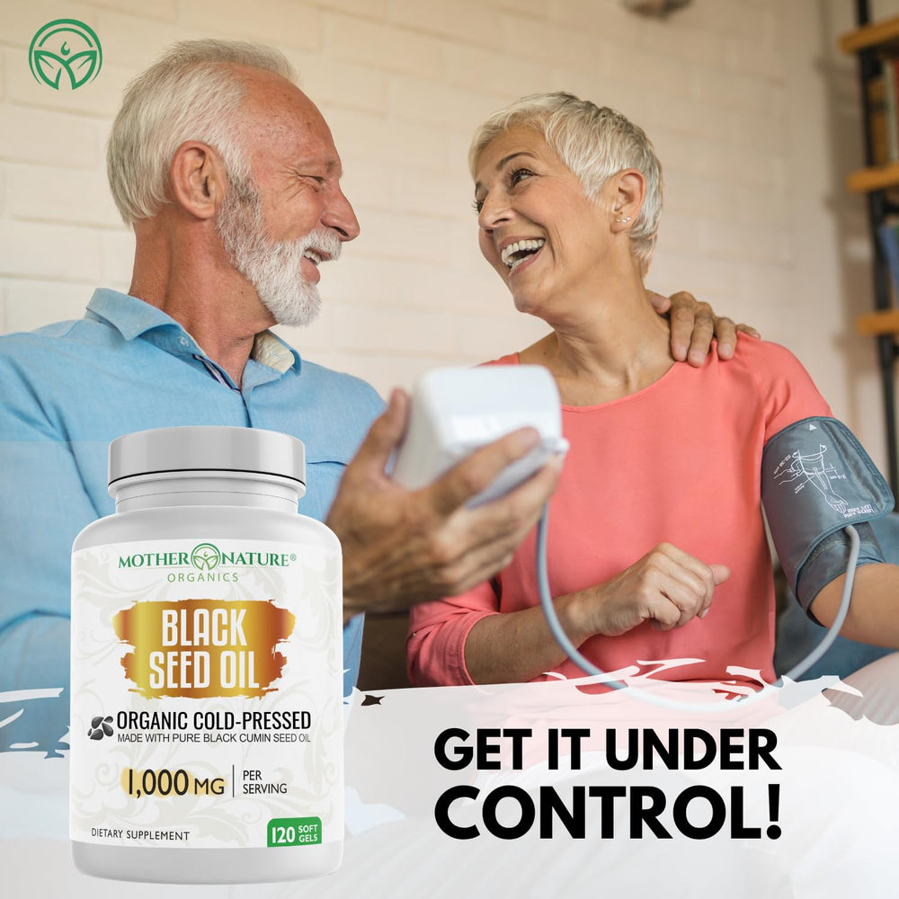 Cold-pressed Turkish black seed oil capsules 1000mg 120ct close-up