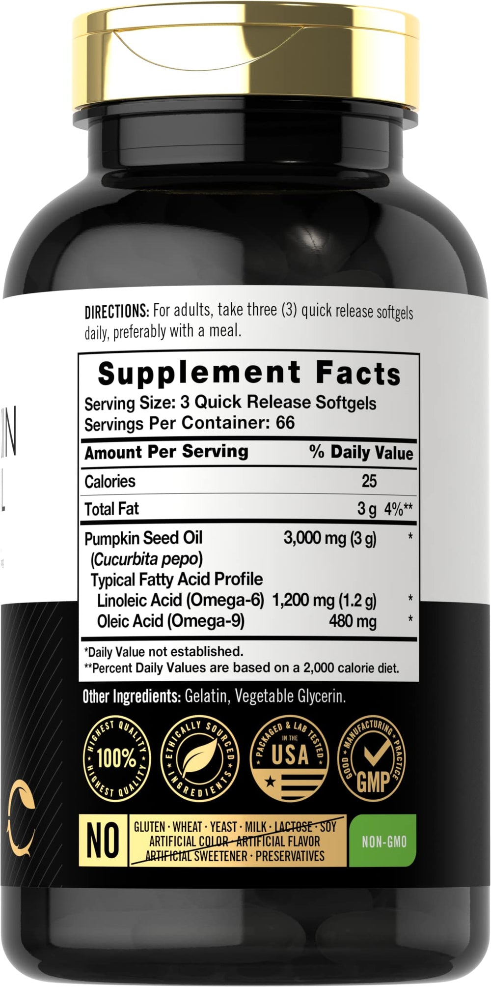 Cold-pressed pumpkin seed oil illustration