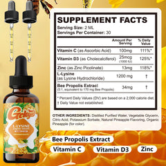 Liquid lysine drops for cold sore prevention