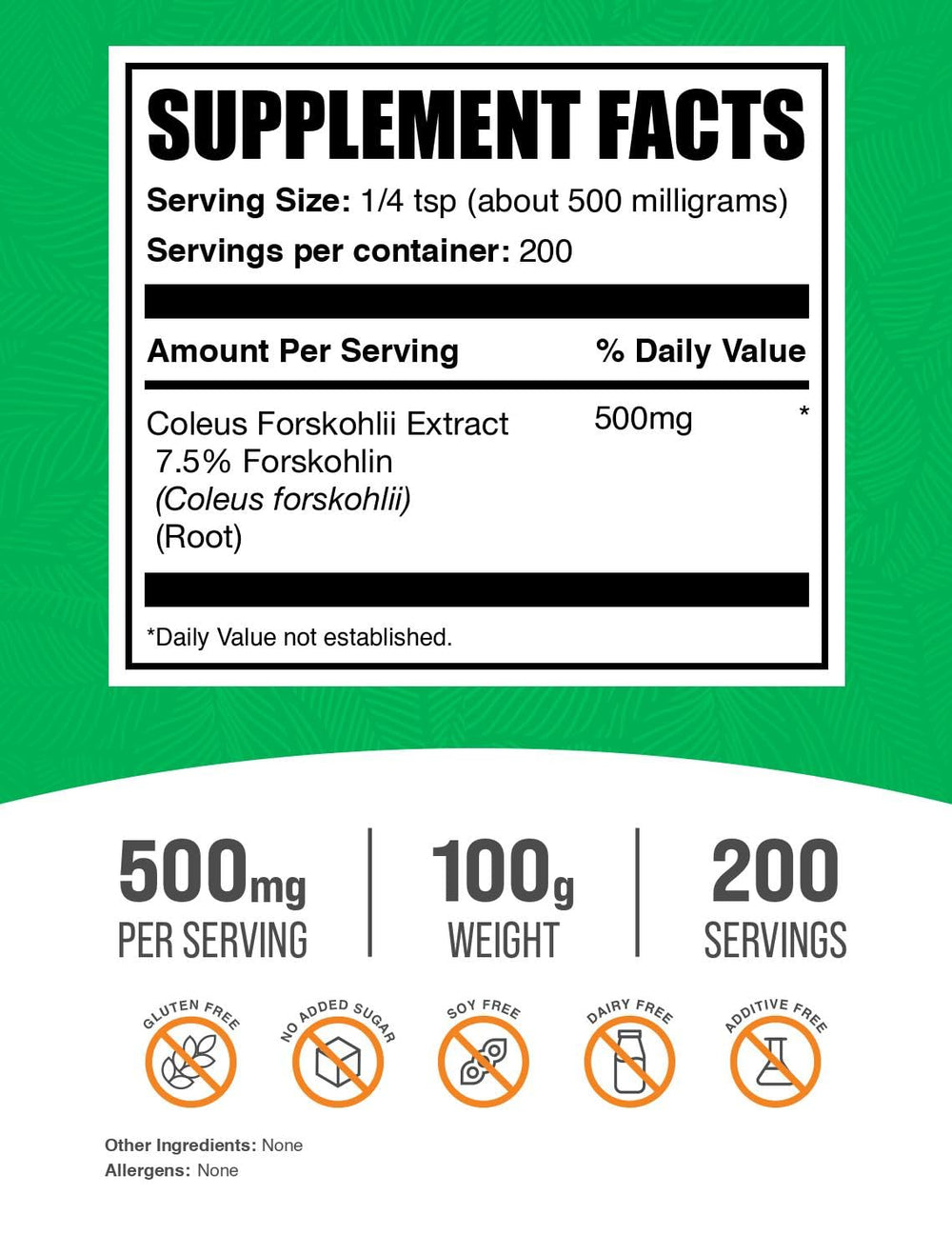 Serving scoop of Coleus Forskohlii Extract Powder