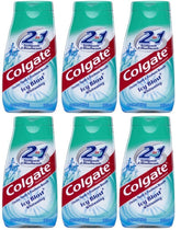 Colgate 2-in-1 Whitening Toothpaste & Mouthwash Icy Blast 6-pack display