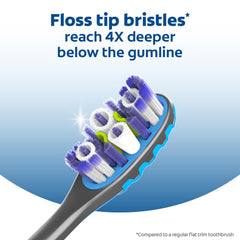 Close-up of tapered purple floss-tip bristles
