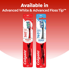 Four-pack Colgate 360 toothbrushes displayed together