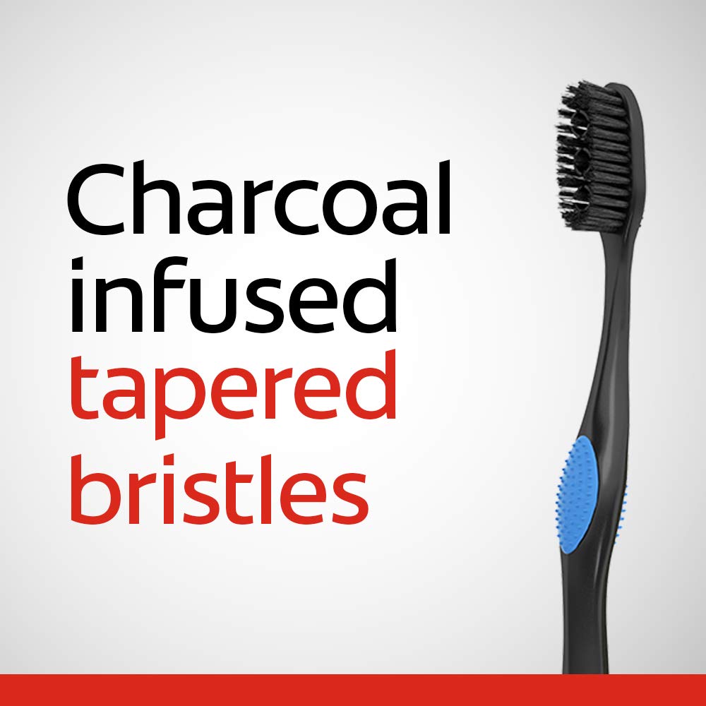 Charcoal-infused bristles on Colgate 360 Toothbrush