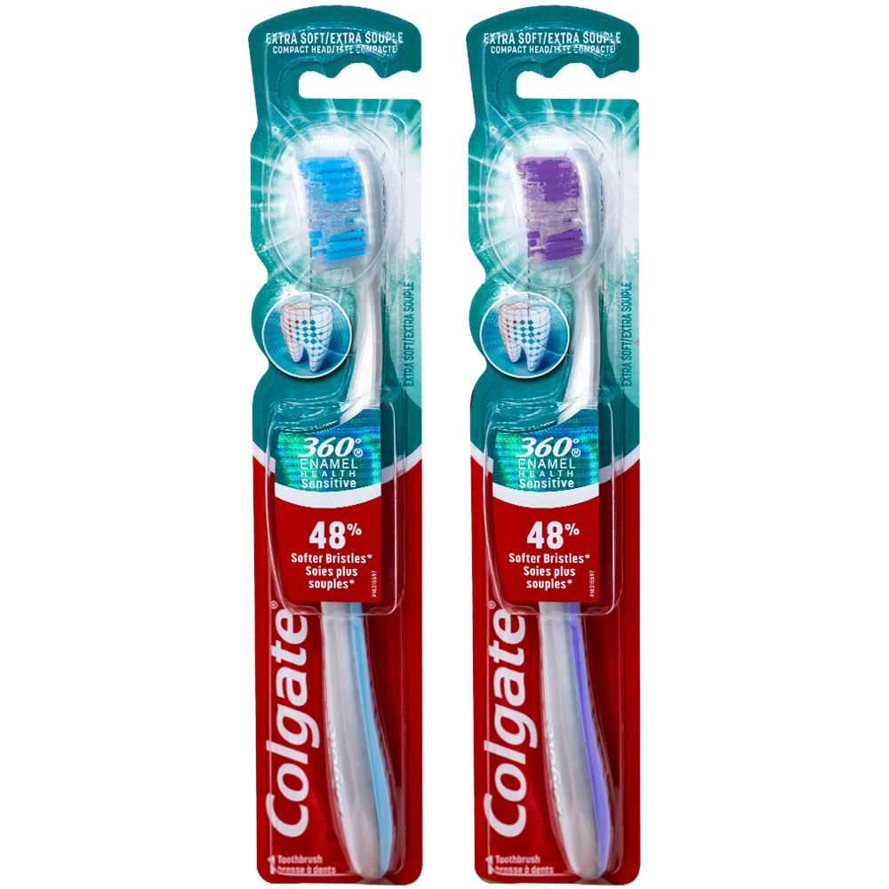 Colgate 360 Enamel Health Sensitive toothbrush with compact head and extra-soft bristles – color varies (variant 1)