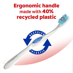 Spiral polishing bristles on Colgate 360 Optic White Soft toothbrush