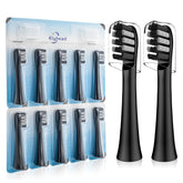 Replacement toothbrush heads compatible with Colgate 360 Power Charcoal battery toothbrush in black