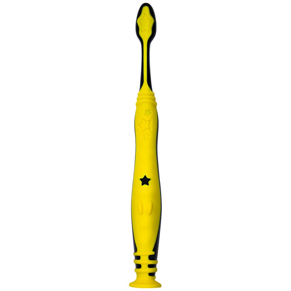 Batman-themed Colgate toothbrush for kids with suction cup on display