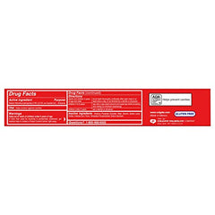 Close-up of Colgate toothpaste showing fluoride ingredient