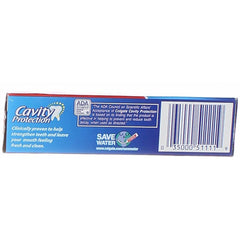 Back view of Colgate Cavity Protection Toothpaste Regular Flavor 1 oz