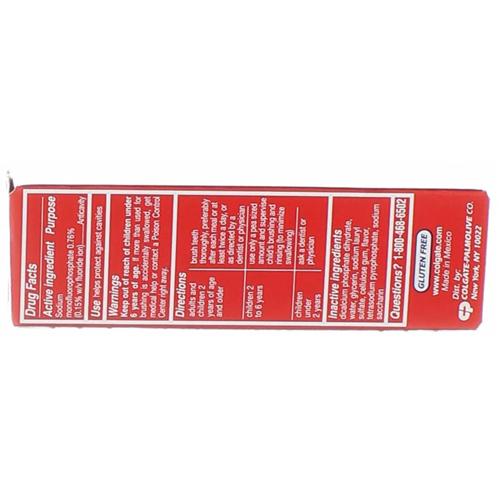 Packaging shows United States origin for Colgate toothpaste