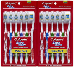 Colgate Extra Clean Full Head Medium Toothbrush, 12-count pack (style may vary)