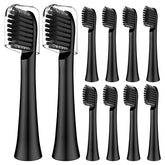Colgate Hum compatible replacement toothbrush head, black, 10-pack