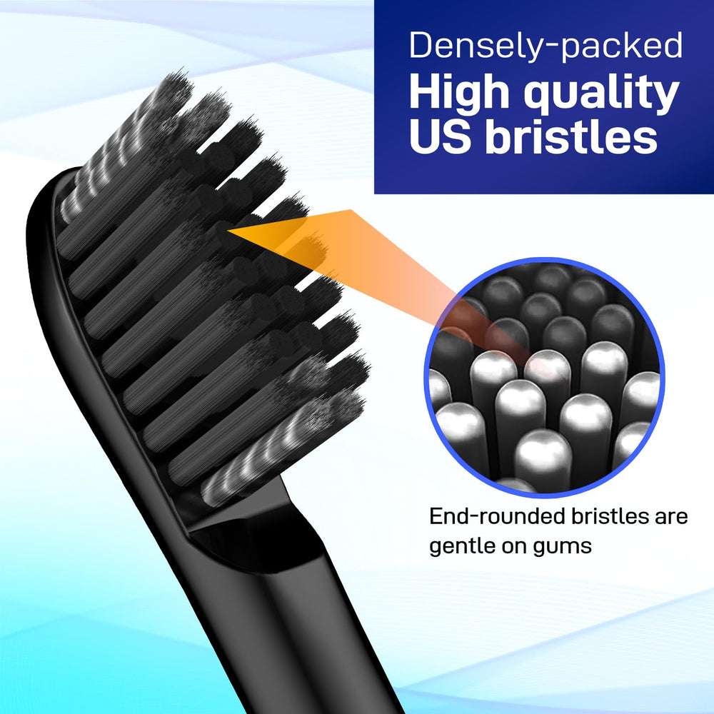 Close-up of soft bristles and floss-Tip bristles for Colgate Hum replacement head