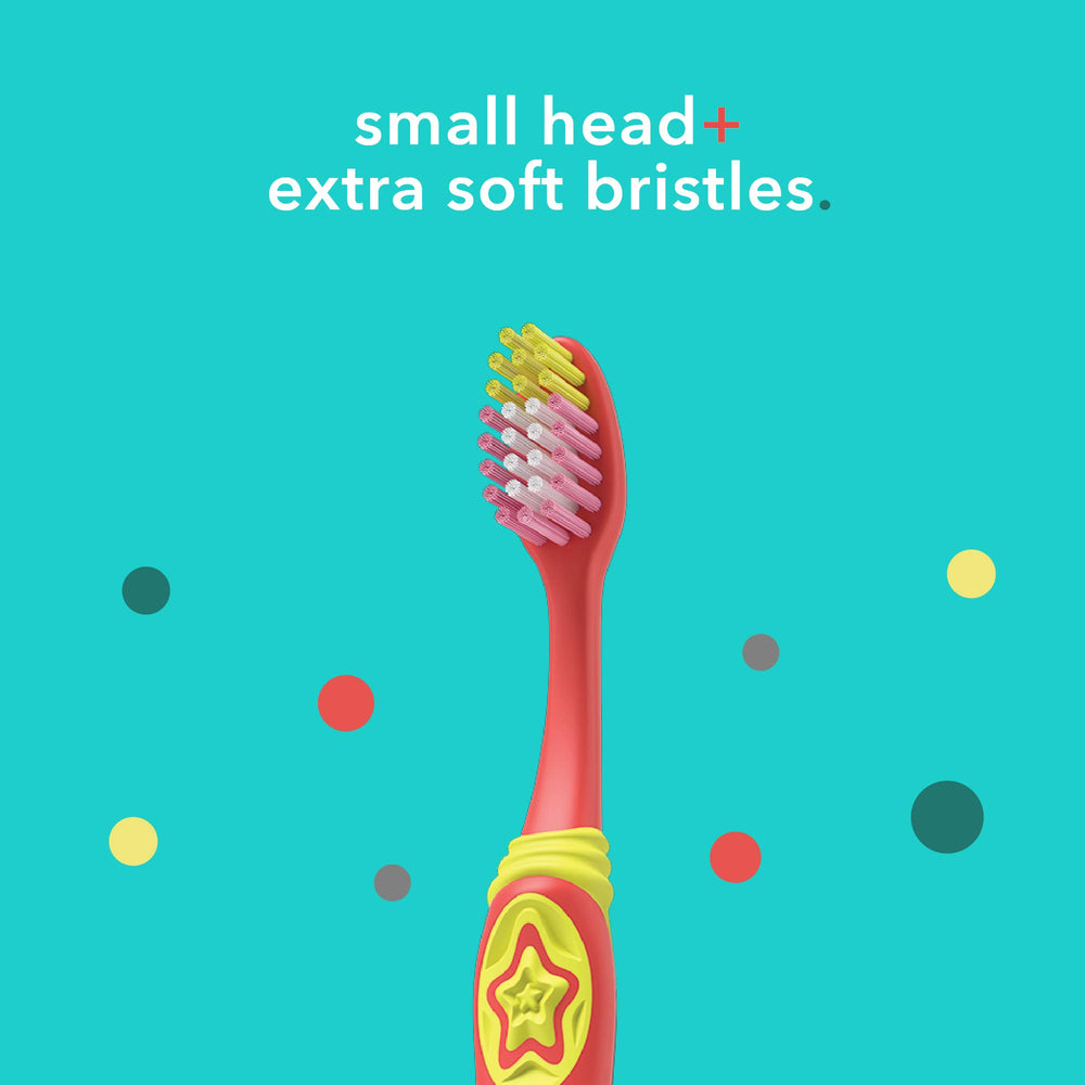 Close-up of extra-soft bristles on Colgate hum Kids toothbrush
