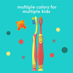 Thumb grip and suction cup for upright storage on Colgate hum Kids toothbrush