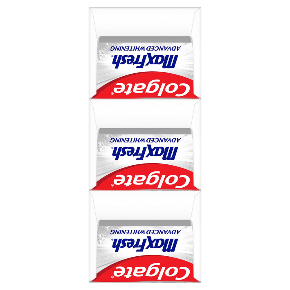 Graphic of breath strips associated with Colgate Max Fresh toothpaste