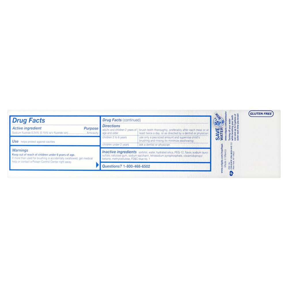 Four 6 oz Colgate Max Fresh KnockOut toothpaste tubes close-up