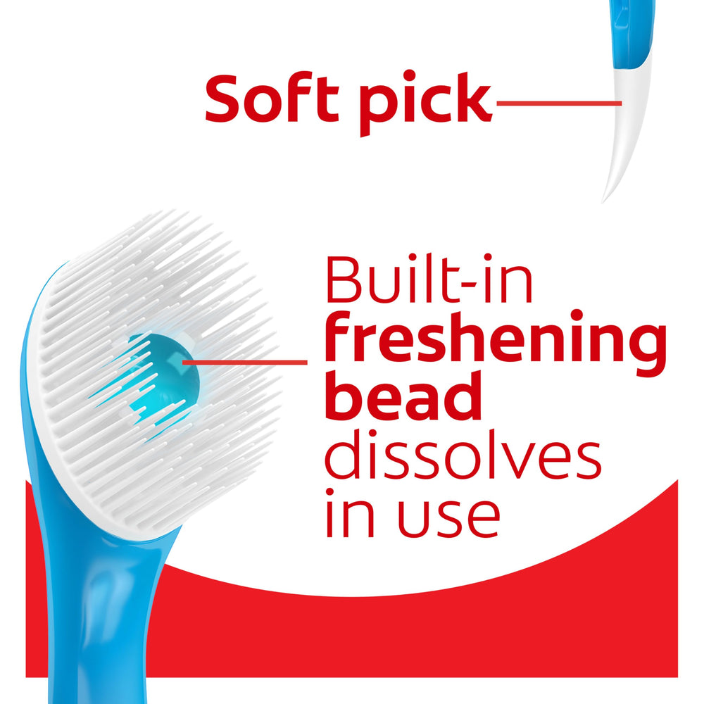 Mini pre-pasted toothbrush with bristles for on-the-go cleaning