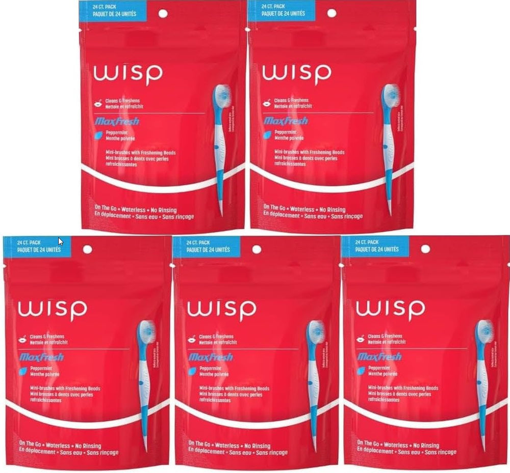 Colgate Max Fresh Wisp Peppermint Disposable Mini Toothbrush packaging